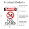 Signmission Pool Closed, 3.5 in W x Rectangle, Vinyl Decal OS-2PACK-DS-D-35-V-1713 - alternate 4